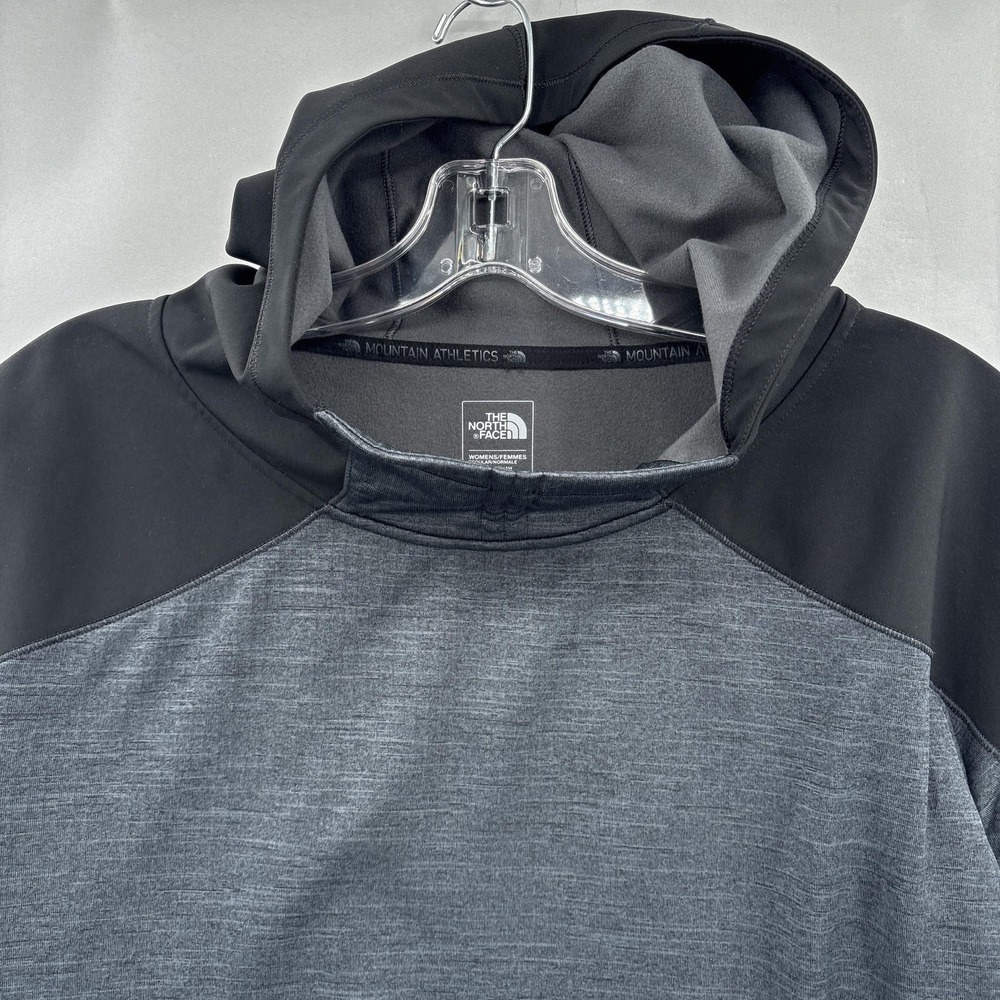 North Face Hoodie Womens XL Gray Black Pullover Fleece Lined Anorak Outdoor Warm - Picture 2 of 16